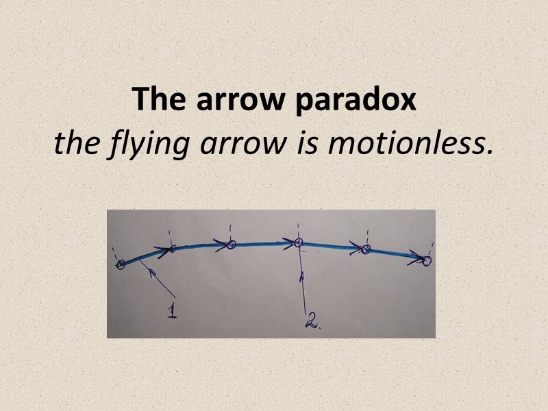 The arrow paradox the flying arrow is motionless.